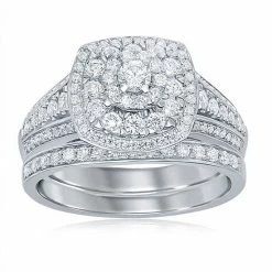 Simply Vera Vera Wang 14k White Gold 1 Carat T.W. Diamond Tiered Engagement Ring Set