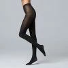 Simply Vera Vera Wang Opaque Tummy Shaping Control-Top 40D Tights Wine