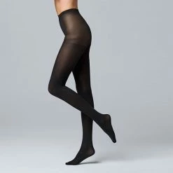 Simply Vera Vera Wang Opaque Tummy Shaping Control-Top 40D Tights Wine