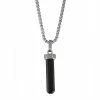 Simply Vera Vera Wang Men's Black Crystal & Stainless Steel Pendant Necklace