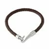 Simply Vera Vera Wang Braided Brown Leather Bracelet