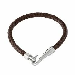 Simply Vera Vera Wang Braided Brown Leather Bracelet