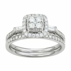 Simply Vera Vera Wang 14k White Gold 1/2 Carat T.W. Diamond Engagement Ring Set