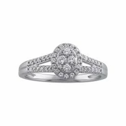 Simply Vera Vera Wang 14k White Gold 1/3 Carat Diamond Cluster Engagement Ring
