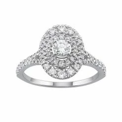 Simply Vera Vera Wang 14k White Gold 3/4 Carat Diamond Cluster Engagement Ring