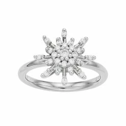 Simply Vera Vera Wang Sterling Silver 1/3 Carat T.W. Diamond Flower Ring