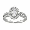 Simply Vera Vera Wang 14KT White Gold 3/4 Carat T.W. Oval Center Diamond Engagement Ring