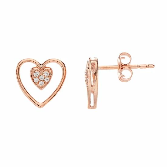 Simply Vera Vera Wang 1/10 Carat T.W. Diamond Double-Heart Earrings 1 Simply Vera Vera Wang 1/10 Carat T.W. Diamond Double-Heart Earrings