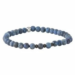 Simply Vera Vera Wang Men's Dumortierite & Stainless Steel Stretch Bracelet