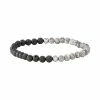 Simply Vera Vera Wang Men's Gray Jasper & Lava Bead Stretch Bracelet