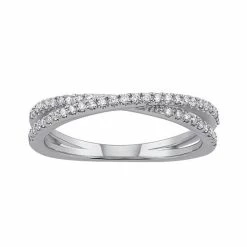 Simply Vera Vera Wang 14k White Gold 1/4 Carat Diamond Crisscross Wedding Ring