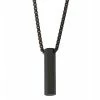Simply Vera Vera Wang Men's Black Stainless Steel Satin Pendant