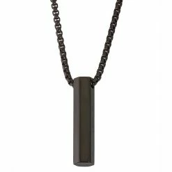 Simply Vera Vera Wang Black Stainless Steel Men's Pendant Necklace