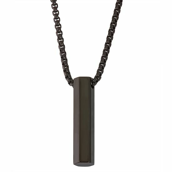 Simply Vera Vera Wang Black Stainless Steel Men's Pendant Necklace 1 Simply Vera Vera Wang Black Stainless Steel Men's Pendant Necklace