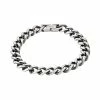 Simply Vera Vera Wang Men's Black Stainless Steel Curb Chain Bracelet