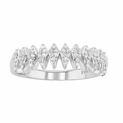 Simply Vera Vera Wang Sterling Silver 1/4 Carat T.W. Diamond Marquise Cluster Ring