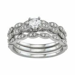 Simply Vera Vera Wang 14k White Gold 1/2 Carat T.W. Diamond Engagement Ring Set