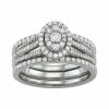 Simply Vera Vera Wang 14k White Gold 3/4 Carat T.W. Diamond Cluster Engagement Ring Set