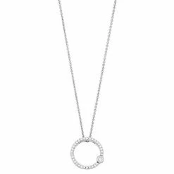 Simply Vera Vera Wang Sterling Silver 1/4 Carat T.W. Diamond Circle Pendant Necklace
