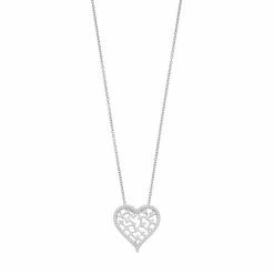 Simply Vera Vera Wang Sterling Silver 1/2 Carat T.W. Diamond Openwork Heart Pendant