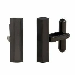 Simply Vera Vera Wang Men's Black Stainless Steel Polished Cuff Links