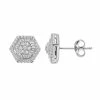 Simply Vera Vera Wang 10th Anniversary Sterling Silver 1/3 Carat T.W. Diamond Flower Hexagon Stud Earrings