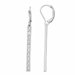 Simply Vera Vera Wang Silver Tone Cubic Zirconia Linear Drop Earrings