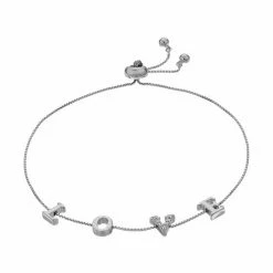 Simply Vera Vera Wang Sterling Silver Diamond Accent "L-O-V-E" Adjustable Bracelet