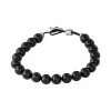 Simply Vera Vera Wang Men's Black Agate Bead Bracelet