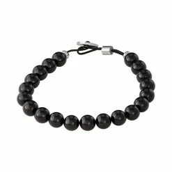 Simply Vera Vera Wang Men's Black Agate Bead Bracelet