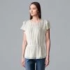 Women's Simply Vera Vera Wang Ruffle-Sleeve Peplum Top Sweeping Blooms