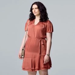 Women's Simply Vera Vera Wang Asymmetrical-Hem Ruffle Dress Megan Purple 6 Women's Simply Vera Vera Wang Asymmetrical-Hem Ruffle Dress Megan Purple -Simply Vera Vera Wang STORE unnamed file 3510