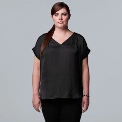 Plus Size Simply Vera Vera Wang Dolman Popover Top Zebra -Simply Vera Vera Wang STORE unnamed file 3536