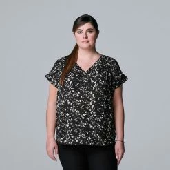 Plus Size Simply Vera Vera Wang Dolman Popover Top Zebra -Simply Vera Vera Wang STORE unnamed file 3539