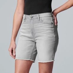 Petite Simply Vera Vera Wang High-Rise Jean Shorts Graystone -Simply Vera Vera Wang STORE unnamed file 3555