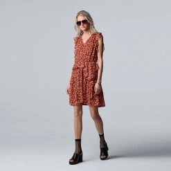 Women's Simply Vera Vera Wang Ruffle Tiered Chiffon Dress Petal Shadows -Simply Vera Vera Wang STORE unnamed file 3565