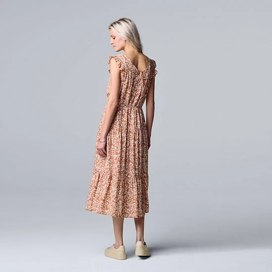 Women's Simply Vera Vera Wang Tiered Midi Dress Garden Ditsy 2 Women's Simply Vera Vera Wang Tiered Midi Dress Garden Ditsy - Image 2