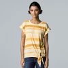 Women's Simply Vera Vera Wang Side Tie Dolman Tee White Knight