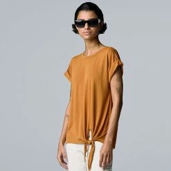 Women's Simply Vera Vera Wang Side Tie Dolman Tee White Knight -Simply Vera Vera Wang STORE unnamed file 3597