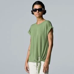 Women's Simply Vera Vera Wang Side Tie Dolman Tee White Knight -Simply Vera Vera Wang STORE unnamed file 3598