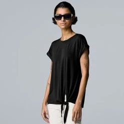 Women's Simply Vera Vera Wang Side Tie Dolman Tee White Knight -Simply Vera Vera Wang STORE unnamed file 3600