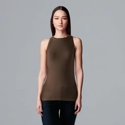 Simply Vera Vera Wang Essential Tank Beau Brown -Simply Vera Vera Wang STORE unnamed file 3608