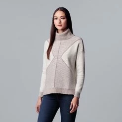 Women's Simply Vera Vera Wang Plaited Turtleneck Poncho Sweater Grape Ape -Simply Vera Vera Wang STORE unnamed file 3623