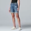 Women's Simply Vera Vera Wang High-Waisted 7" Roll Cuff Bermuda Denim Shorts Raleigh