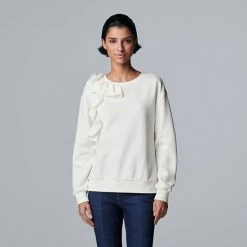 Petite Simply Vera Vera Wang Asymmetrical Ruffle Sweatshirt Ivory Mint 5 Petite Simply Vera Vera Wang Asymmetrical Ruffle Sweatshirt Ivory Mint -Simply Vera Vera Wang STORE unnamed file 3633