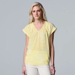 Women's Simply Vera Vera Wang V-Neck Top Zebra Texture