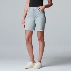 Women's Simply Vera Vera Wang High-Waisted 7" Bermuda Denim Shorts White -Simply Vera Vera Wang STORE unnamed file 3656