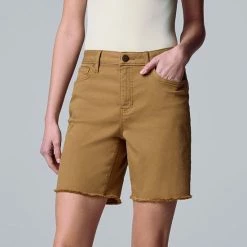 Women's Simply Vera Vera Wang High-Waisted 7" Bermuda Denim Shorts White -Simply Vera Vera Wang STORE unnamed file 3659