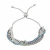 Simply Vera Vera Wang Silver Tone 3 Row Blue Star Slider Bracelet