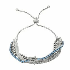 Simply Vera Vera Wang Silver Tone 3 Row Blue Star Slider Bracelet